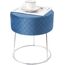 Zedelmaier Runder Velvet Hocker,Polsterhocker,Footrest Stool Ottoman,Samt Hocker bis zu 100 kg belastbar (Blau), 35x35x41cm, (ZD8040VGR)