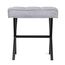 LUE BONA Moderner dunkelgrauer quadratischer Leinen-Kosmetikhocker mit X-Beinen aus Metall, 45,7 cm, quadratisch gepolsterter Sitz, 45,7 cm hoch, 3,7 kg, max. Gewicht 113,4 kg, keine Montage