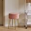 IBUYKE Samt Speicher Fußstütze Hocker Ottoman, Make-up Eitelkeits Hocker Beistelltisch mit goldenen Stahlbeinen abnehmbare Abdeckung, Couchtisch Top Cover, rosa L/G-20P