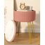 IBUYKE Samt Speicher Fußstütze Hocker Ottoman, Make-up Eitelkeits Hocker Beistelltisch mit goldenen Stahlbeinen abnehmbare Abdeckung, Couchtisch Top Cover, rosa L/G-20P