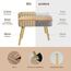Zedelmaier Sitzhocker Hocker schminktisch Fußhocker Schminkhocker Polsterhocker gepolstert Vanity Stool Ottoman mit stabilen Holzbeinen für Wohnzimmer SchlafzimmerFlur Khaki Kunstfell 42x31x44cm