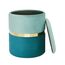Suhu Sitzhocker, Samt, Schminktisch, Fußstütze, rund, Wohnzimmer, modernes Design, Stuhl, Vintage, Deko, Metall, goldfarben, blaugrün
