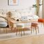 IBUYKE moderner Samt runder Fußstock Ottoman, Eitelkeitsstuhl für Make-up-Raum, Eitelkeitsstock Fußstütze mit Goldbeinen, Moderne Accet Hocker für Schlafzimmer, Wohnzimmer, Eingang, Rosa L/G-40P