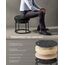 SONGMICS Home LUIZ Kollektion - Sitzhocker rund, Schminkhocker, Fußhocker, Oberteil wendbar, Hocker, Beistelltisch bis 300 kg belastbar, Schlafzimmer Wohnzimmer Flur, tintenschwarz LOM080B01