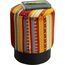 Kare Design Hocker Cherry Very British, Bunt/Schwarz, 36cm Durchmesser, Handgearbeitet, 110kg max Belastbarkeit, Hocker für Schminktisch, Gepolstert, Stahl Beine, Wohnzimmer, 44x36,5x36,5 cm (H/B/T)