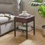 IBUYKE Quadratischer Make-up-Hocker mit justierbaren Füßen und Stauraum, Fußstützenstuhl, PU-Sitz Eitelkeitshocker, Multi-Use als Kleiner Beistelltisch oder Ottoman, für Schlafzimmer, Braun L/G-60Z