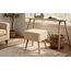 Zedelmaier Sitzhocker Hocker schminktisch Fußhocker Schminkhocker Polsterhocker gepolstert Vanity Stool Ottoman mit stabilen Holzbeinen für Wohnzimmer SchlafzimmerFlur Khaki Kunstfell 42x31x44cm