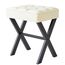 IBUYKE Square Make-up Hocker mit X-Bein Fußstütze, PU Fußstütze Hocker, Ottoman Sitz Eitelkeitshocker, Multi-Use als Kleiner Beistelltisch, für Schlafzimmer, Wohnzimmer, Weiß LG-71W