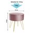 Zedelmaier Runder Sitzhocker Schminktisch Hocker Ottoman Gepolsterter Hocker Metallstütze (Pink ohne Stauraum)