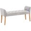 CLP Chaiselongue Cleopatra I Stoff-Bezug I Polsterbank, Farbe:hellgrau, Gestell Farbe:antik-hell