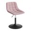 WOLTU Schminktisch Stuhl Hocker für Schminktisch, Schlafzimmer & Esszimmer - Höhenverstellbar, 360° Drehbar mit Rückenlehne, aus Bequemer Samt, Rosa, BH300rs-1