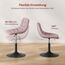 WOLTU Schminktisch Stuhl Hocker für Schminktisch, Schlafzimmer & Esszimmer - Höhenverstellbar, 360° Drehbar mit Rückenlehne, aus Bequemer Samt, Rosa, BH300rs-1