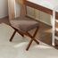 BAMBOOHOMIE Makeup Eitelkeit Hocker, Faltbarer Fußhocker mit Bambus X Beinen, Ottoman Fußstütze Stuhl für Vanity, Moderne Fußhocker klein gepolstert für Wohnzimmer (Braun - Braun)