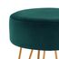 Duhome Sitzhocker Schminktisch Hocker Samt Runder Ottoman Hocker Gepolsterter mit Metallbeine für Schminktisch Wohnzimmer Schlafzimmer, Petrol