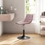 WOLTU Schminktisch Stuhl Hocker für Schminktisch, Schlafzimmer & Esszimmer - Höhenverstellbar, 360° Drehbar mit Rückenlehne, aus Bequemer Samt, Rosa, BH300rs-1