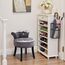 Qivange Schminktisch-Hocker EIS-Samt Schlafzimmer Schminktisch Stuhl Kleines Gäste-Schlafzimmer Hochelastischer Schwammstuhl für Gästezimmer, Flur dunkelgrau