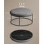 SONGMICS Home LUIZ Kollektion-Couchtisch rund, Wohnzimmertisch, Oberteil wendbar, Beistelltisch, Sitzhocker, Stahlrahmen bis 300 kg belastbar, für Wohnzimmer, Taubengrau LOM078G01, 78x78x40cm