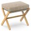 BAMBOOHOMIE Makeup Eitelkeit Hocker, Faltbarer Fußhocker mit Bambus X Beinen, Ottoman Fußstütze Stuhl für Vanity, Moderne Fußhocker klein gepolstert für Wohnzimmer (Natürlich - Braun)