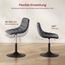 WOLTU Schminktisch Stuhl Hocker für Schminktisch, Schlafzimmer & Esszimmer - Höhenverstellbar, 360° Drehbar mit Rückenlehne, aus Bequemer Samt, Dunkelgrau