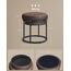 SONGMICS Home LUIZ Kollektion - Sitzhocker rund, Schminkhocker, Fußhocker, Oberteil wendbar, Hocker, Beistelltisch bis 300 kg belastbar, Schlafzimmer Wohnzimmer Flur, walnussbraun LOM080K01