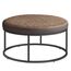 SONGMICS Home LUIZ Kollektion - Couchtisch rund, Wohnzimmertisch, Oberteil wendbar, Beistelltisch, Sitzhocker, Stahlrahmen bis 300 kg belastbar, für Wohnzimmer, walnussbraun LOM078K01