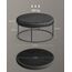 SONGMICS Home LUIZ Kollektion - Couchtisch rund, Wohnzimmertisch, Oberteil wendbar, Beistelltisch, Sitzhocker, Stahlrahmen bis 300 kg belastbar, für Wohnzimmer, tintenschwarz LOM078B01