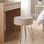 Duhome Sitzhocker Schminkhocker Samt Runder Ottoman Hocker Gepolsterter Hocker mit Metallbeine für Schminktisch Wohnzimmer Schlafzimmer, Beige