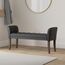 CLP Chaiselongue Cleopatra I Stoff-Bezug I Polsterbank, Farbe:dunkelgrau, Gestell Farbe:antik-dunkel