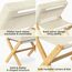 BAMBOOHOMIE Makeup Eitelkeit Hocker, Faltbarer Fußhocker mit Bambus X Beinen, Ottoman Fußstütze Stuhl für Vanity, Moderne Fußhocker klein gepolstert für Wohnzimmer (Natürlich - Beige)