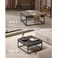 SONGMICS HOME LUIZ Kollektion-Couchtisch quadratisch, Wohnzimmertisch, Oberteil wendbar, Beistelltisch, Sitzhocker, Stahlrahmen bis 300 kg belastbar, für Wohnzimmer, Taubengrau LOM077G01, 78x78x40cm