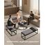 SONGMICS Home LUIZ Kollektion-Couchtisch rund, Wohnzimmertisch, Oberteil wendbar, Beistelltisch, Sitzhocker, Stahlrahmen bis 300 kg belastbar, für Wohnzimmer, Taubengrau LOM078G01, 78x78x40cm