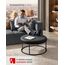 SONGMICS Home LUIZ Kollektion - Couchtisch rund, Wohnzimmertisch, Oberteil wendbar, Beistelltisch, Sitzhocker, Stahlrahmen bis 300 kg belastbar, für Wohnzimmer, tintenschwarz LOM078B01