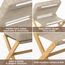 BAMBOOHOMIE Makeup Eitelkeit Hocker, Faltbarer Fußhocker mit Bambus X Beinen, Ottoman Fußstütze Stuhl für Vanity, Moderne Fußhocker klein gepolstert für Wohnzimmer (Natürlich - Braun)