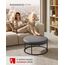 SONGMICS Home LUIZ Kollektion-Couchtisch rund, Wohnzimmertisch, Oberteil wendbar, Beistelltisch, Sitzhocker, Stahlrahmen bis 300 kg belastbar, für Wohnzimmer, Taubengrau LOM078G01, 78x78x40cm