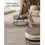 SONGMICS Home LUIZ Kollektion-Couchtisch rund, Wohnzimmertisch, Oberteil wendbar, Beistelltisch, Sitzhocker, Stahlrahmen bis 300 kg belastbar, für Wohnzimmer, Taubengrau LOM078G01, 78x78x40cm