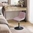 WOLTU Schminktisch Stuhl Hocker für Schminktisch, Schlafzimmer & Esszimmer - Höhenverstellbar, 360° Drehbar mit Rückenlehne, aus Bequemer Samt, Rosa, BH300rs-1