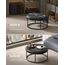SONGMICS Home LUIZ Kollektion - Couchtisch rund, Wohnzimmertisch, Oberteil wendbar, Beistelltisch, Sitzhocker, Stahlrahmen bis 300 kg belastbar, für Wohnzimmer, tintenschwarz LOM078B01