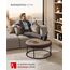 SONGMICS Home LUIZ Kollektion - Couchtisch rund, Wohnzimmertisch, Oberteil wendbar, Beistelltisch, Sitzhocker, Stahlrahmen bis 300 kg belastbar, für Wohnzimmer, walnussbraun LOM078K01