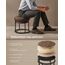 SONGMICS Home LUIZ Kollektion - Sitzhocker rund, Schminkhocker, Fußhocker, Oberteil wendbar, Hocker, Beistelltisch bis 300 kg belastbar, Schlafzimmer Wohnzimmer Flur, walnussbraun LOM080K01