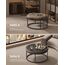 SONGMICS Home LUIZ Kollektion - Couchtisch rund, Wohnzimmertisch, Oberteil wendbar, Beistelltisch, Sitzhocker, Stahlrahmen bis 300 kg belastbar, für Wohnzimmer, walnussbraun LOM078K01