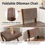 BAMBOOHOMIE Makeup Eitelkeit Hocker, Faltbarer Fußhocker mit Bambus X Beinen, Ottoman Fußstütze Stuhl für Vanity, Moderne Fußhocker klein gepolstert für Wohnzimmer (Braun - Braun)