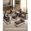 SONGMICS Home LUIZ Kollektion - Couchtisch rund, Wohnzimmertisch, Oberteil wendbar, Beistelltisch, Sitzhocker, Stahlrahmen bis 300 kg belastbar, für Wohnzimmer, walnussbraun LOM078K01