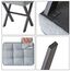 IBUYKE Quadratischer Make-up Hocker mit X-Bein Fußstütze, Leinen Fußstütze Hocker, Ottoman Sitz Eitelkeitshocker, Multi-Use als Kleiner Beistelltisch, für Schlafzimmer, Wohnzimmer, Graublau L/G-70L