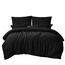 RUIKASI Bettwäsche 200x200 3teilig Schwarz - Polyester Mikrofaser Bettwäsche-Sets Oeko-TEX, Bettbezüge 200 x 200cm + 2 Kissenbezüge 80x80cm mit Reißverschluss, Weich und Bügelfrei