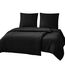 RUIKASI Bettwäsche 135x200 4teilig Schwarz - Polyester Mikrofaser Bettwäsche-Sets Oeko-TEX, 2 Bettbezüge 135x200cm + 2 Kissenbezüge 80x80cm mit Reißverschluss, Weich und Bügelfrei