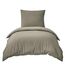 RUIKASI Bettwäsche Taupe 155x220 2teilig - Polyester Mikrofaser Bettwäsche-Sets Oeko-TEX, Bettbezüge 155 x 220cm + Kissenbezüge 80x80cm mit Reißverschluss, Weich und Bügelfrei