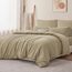 RUIKASI Bettwäsche 200x220 Khaki 3teilig - Polyester Mikrofaser Bettwäsche-Sets Oeko-TEX, Bettbezüge 200 x 220cm + 2 Kissenbezüge 80x80cm mit Reißverschluss, Weich und Bügelfrei