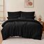 RUIKASI Bettwäsche 220x240 3teilig Schwarz - Polyester Mikrofaser Bettwäsche-Sets Oeko-TEX, Bettbezüge 220 x 240cm + 2 Kissenbezüge 80x80cm mit Reißverschluss, Weich und Bügelfrei