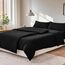 RUIKASI Bettwäsche 135x200 4teilig Schwarz - Polyester Mikrofaser Bettwäsche-Sets Oeko-TEX, 2 Bettbezüge 135x200cm + 2 Kissenbezüge 40x80cm mit Reißverschluss, Weich und Bügelfrei