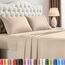Utopia Bedding Bettwäsche-Set für King-Size-Bett, 4-teilig, gebürstete Mikrofaser, schrumpft und lichtbeständig, pflegeleicht (King-Size-Bett, Beige)